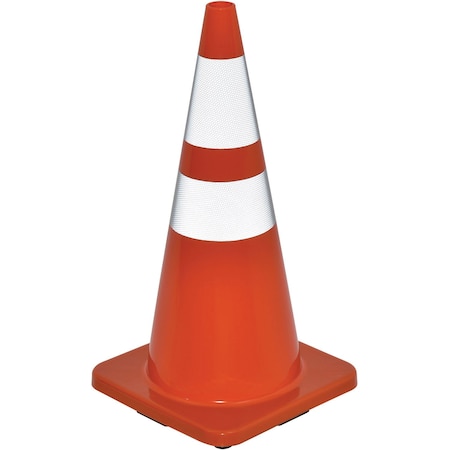 Global Industrial Traffic Cone, Pvc, 28 in Height, 7, Orange RC700SP-ER